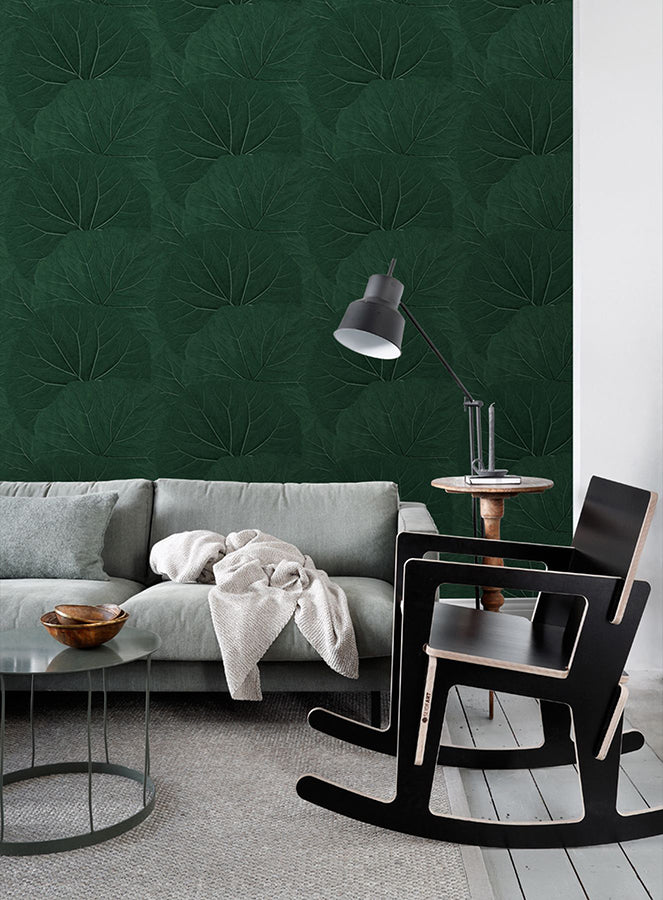 xylem-evergreen-large-leaves-wallpaper-york-wallcoverings-dd138997 - York Wallcoverings Wallpaper