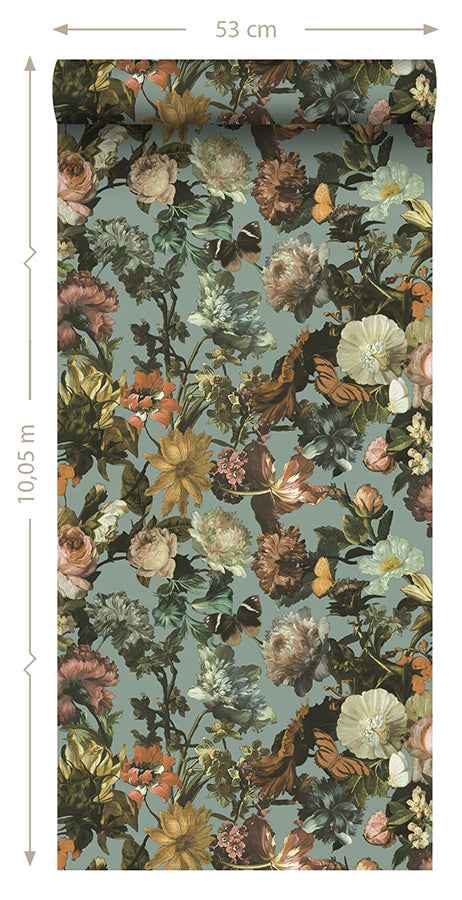 Zarinda Light Blue Flowers Wallpaper - York Wallcoverings - DD139292 - York Wallcoverings Wallpaper