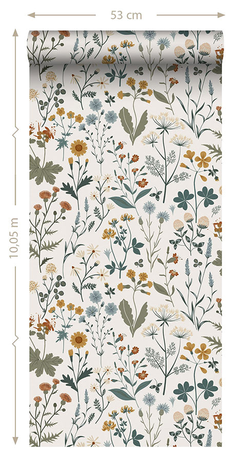 fiore-blue-wildflowers-wallpaper-york-wallcoverings-dd139391 - York Wallcoverings Wallpaper