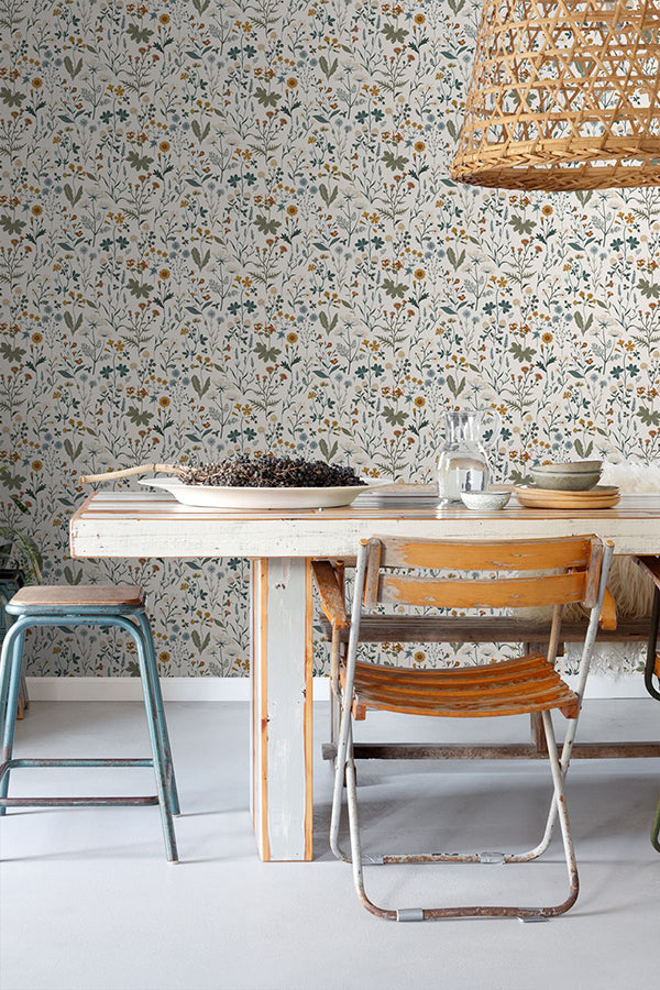 fiore-blue-wildflowers-wallpaper-york-wallcoverings-dd139391 - York Wallcoverings Papel pintado