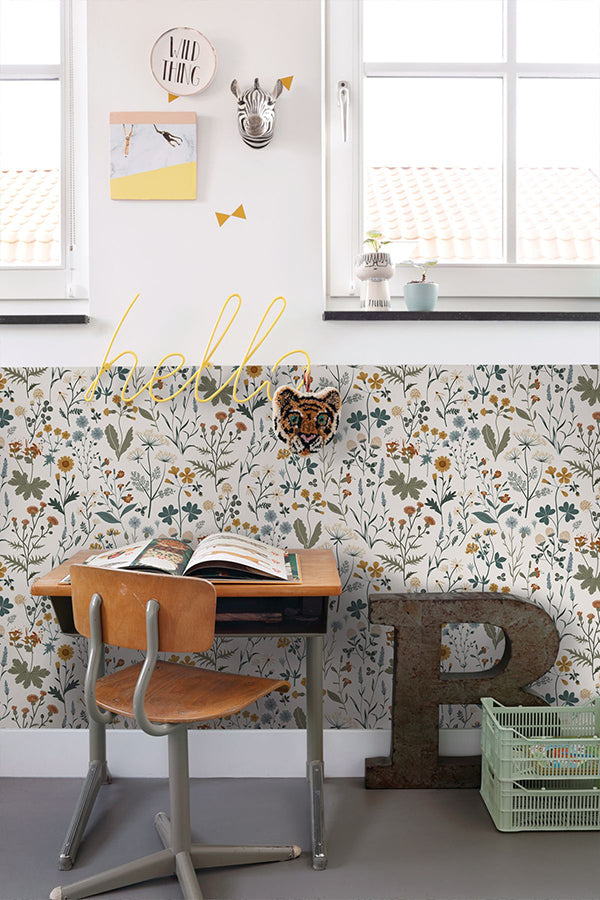 fiore-blue-wildflowers-wallpaper-york-wallcoverings-dd139391 - York Wallcoverings Papel pintado