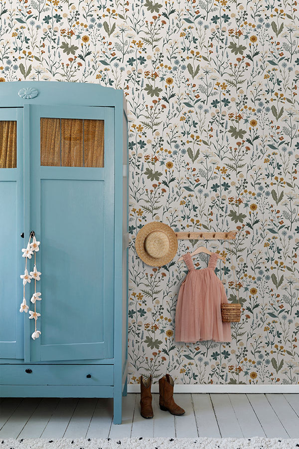 fiore-blue-wildflowers-wallpaper-york-wallcoverings-dd139391 - York Wallcoverings Wallpaper