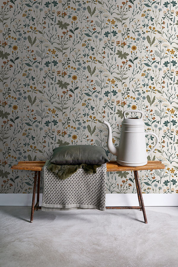 fiore-blue-wildflowers-wallpaper-york-wallcoverings-dd139391 - York Wallcoverings Papel pintado