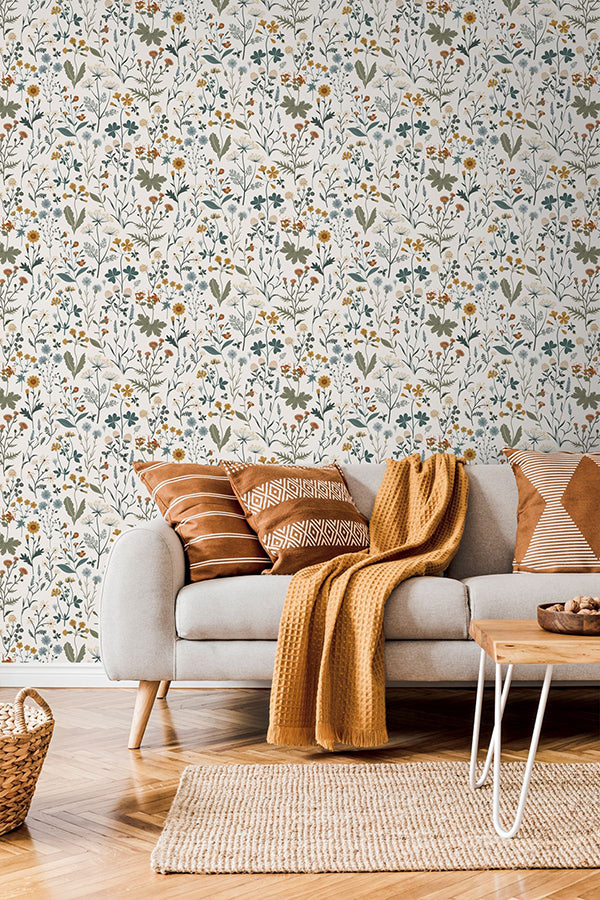 fiore-blue-wildflowers-wallpaper-york-wallcoverings-dd139391 - York Wallcoverings Wallpaper
