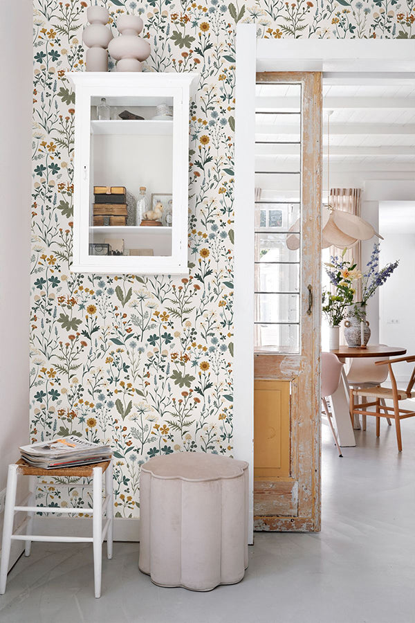 fiore-blue-wildflowers-wallpaper-york-wallcoverings-dd139391 - York Wallcoverings Papel pintado