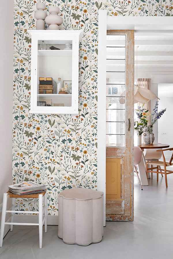 Fiore Blue Wildflowers Wallpaper - York Wallcoverings - DD139391 - York Wallcoverings Wallpaper