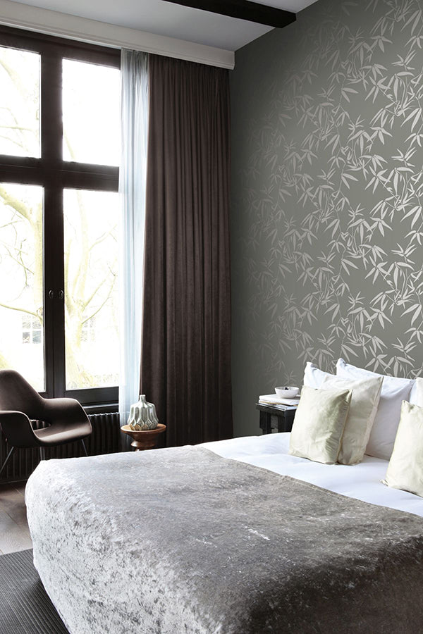 guadua-grey-bamboo-leaves-wallpaper-york-wallcoverings-dd347739 - York Wallcoverings Wallpaper