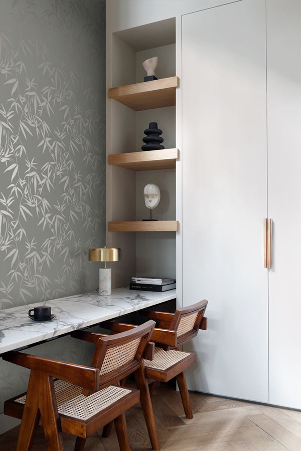 guadua-grey-bamboo-leaves-wallpaper-york-wallcoverings-dd347739 - York Wallcoverings Wallpaper