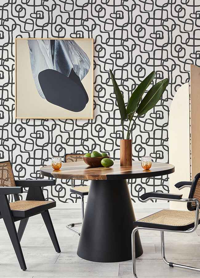 Black Niko Peel & Stick Wallpaper - York Wallcoverings - NUS4940 - York Wallcoverings Wallpaper