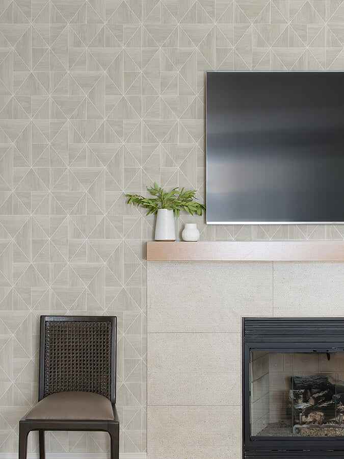 Taupe Lazlo Peel & Stick Wallpaper - York Wallcoverings - NUS4408 - York Wallcoverings Wallpaper