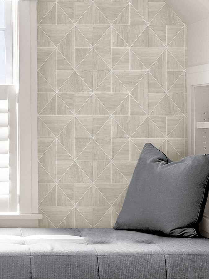 Taupe Lazlo Peel & Stick Wallpaper - York Wallcoverings - NUS4408 - York Wallcoverings Wallpaper