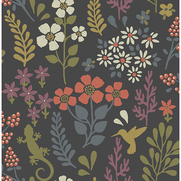 karina-charcoal-meadow-wallpaper-york-wallcoverings-2980-26170 - York Wallcoverings Wallpaper