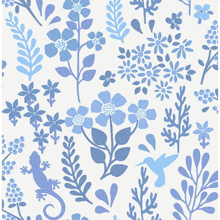 karina-blue-meadow-wallpaper-york-wallcoverings-2980-26171 - York Wallcoverings Wallpaper