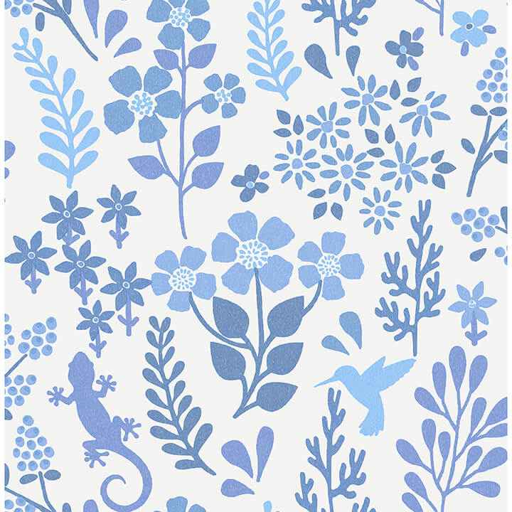 Karina Blue Meadow Wallpaper - York Wallcoverings - 2980-26171 - York Wallcoverings Wallpaper