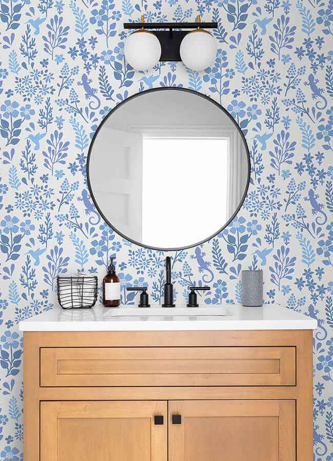 Karina Blue Meadow Wallpaper - York Wallcoverings - 2980-26171 - York Wallcoverings Wallpaper
