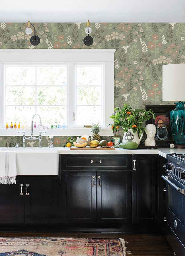 Karina Green Meadow Wallpaper - York Wallcoverings - 2980-26173 - York Wallcoverings Wallpaper
