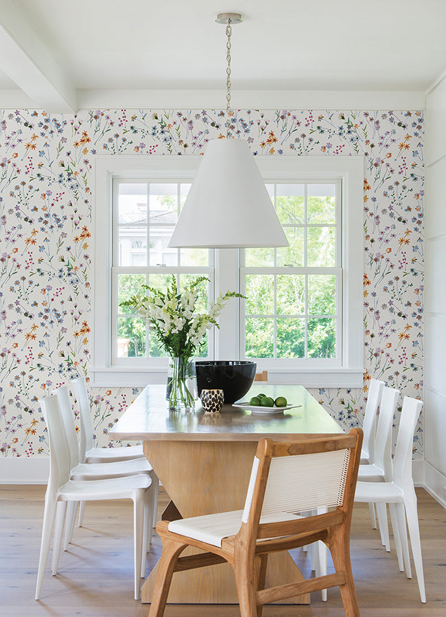 heidi-peach-watercolor-florals-wallpaper-york-wallcoverings-2980-26175 - York Wallcoverings Wallpaper
