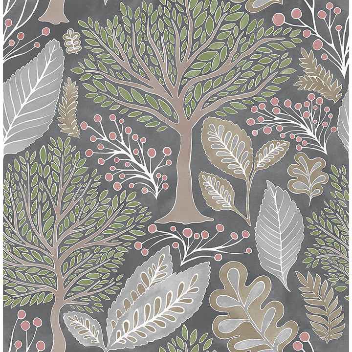 Kiah Grey Forest Wallpaper - York Wallcoverings - 2980-26183 - York Wallcoverings Wallpaper