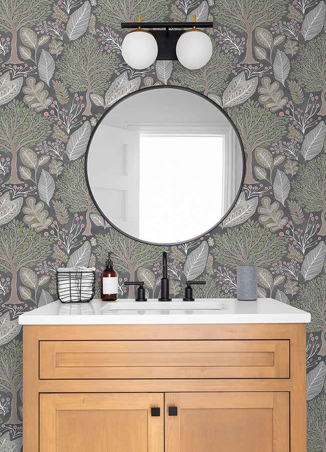Kiah Grey Forest Wallpaper - York Wallcoverings - 2980-26183 - York Wallcoverings Wallpaper