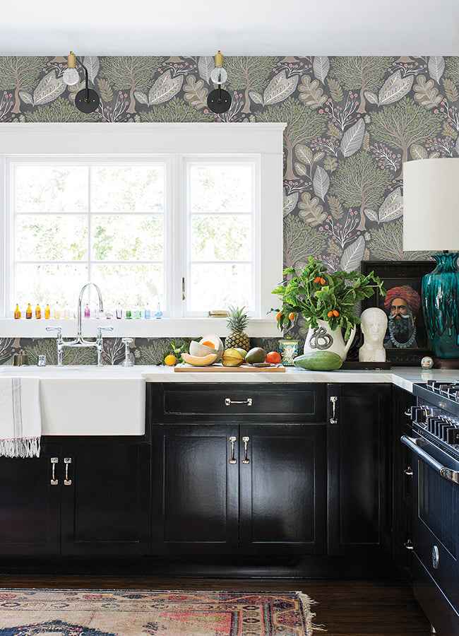 Kiah Grey Forest Wallpaper - York Wallcoverings - 2980-26183 - York Wallcoverings Wallpaper