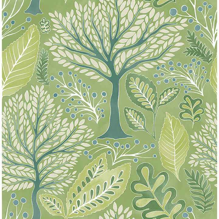 Kiah Green Forest Wallpaper - York Wallcoverings - 2980-26184 - York Wallcoverings Wallpaper