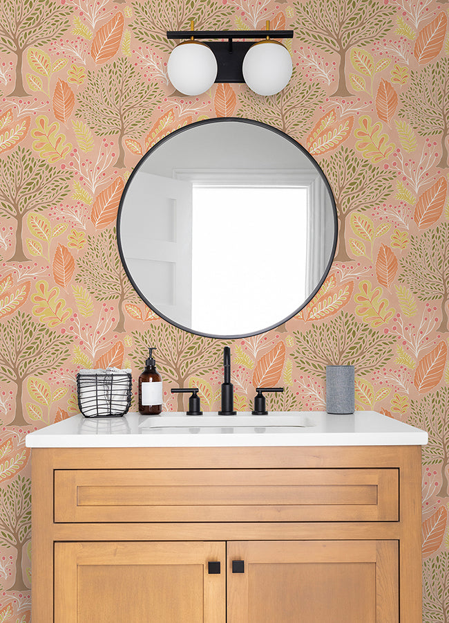 kiah-blush-forest-wallpaper-york-wallcoverings-2980-26185 - York Wallcoverings Wallpaper