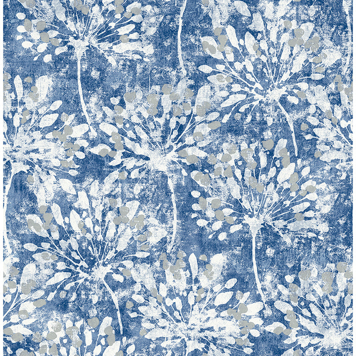 dori-blue-painterly-floral-wallpaper-york-wallcoverings-2980-26187 - York Wallcoverings Wallpaper