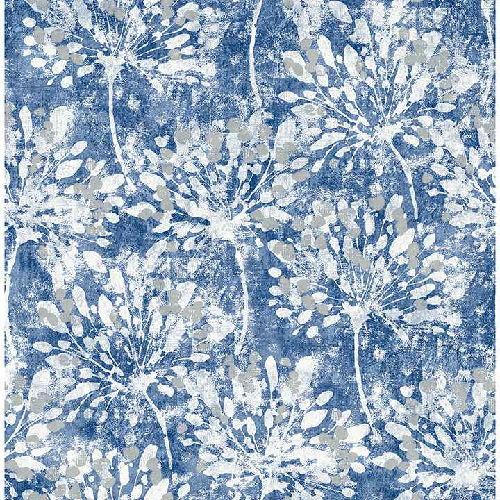 Dori Blue Painterly Floral Wallpaper - York Wallcoverings - 2980-26187 - York Wallcoverings Wallpaper