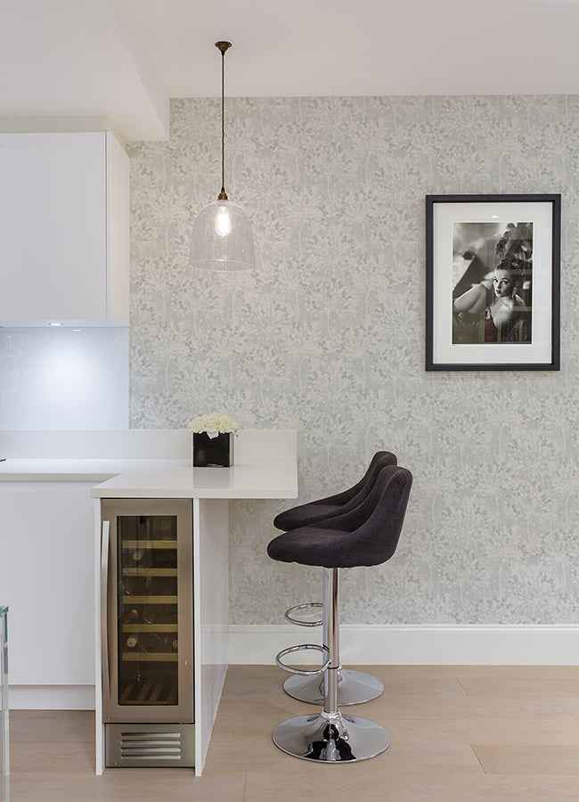 Dori Light Grey Painterly Floral Wallpaper - York Wallcoverings - 2980-26190 - York Wallcoverings Wallpaper