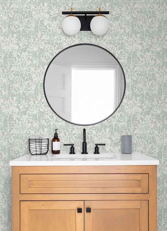 Dori Light Green Painterly Floral Wallpaper - York Wallcoverings - 2980-26191 - York Wallcoverings Wallpaper