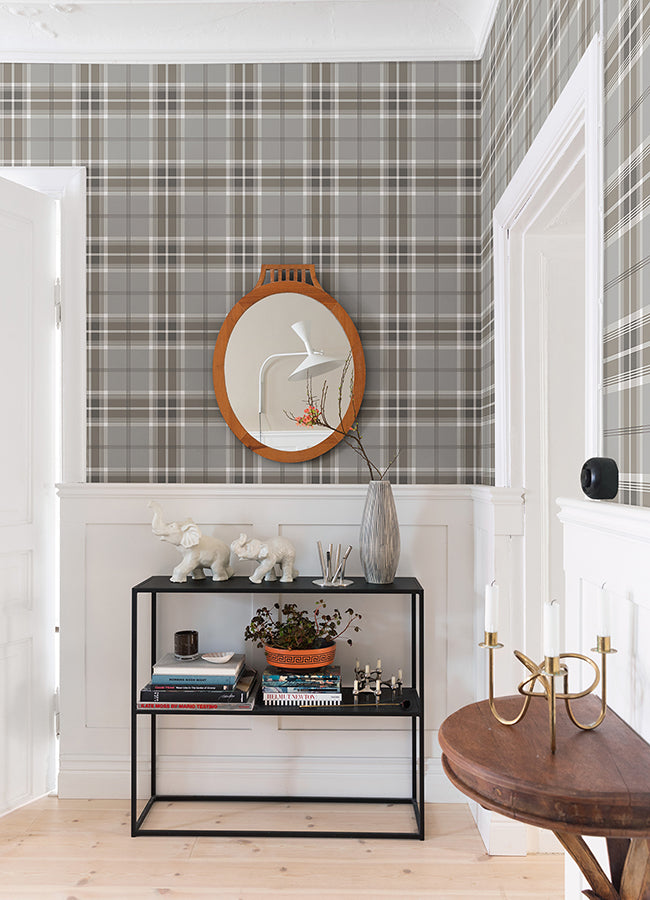 sala-neutral-plaid-wallpaper-york-wallcoverings-2980-92121 - York Wallcoverings Wallpaper