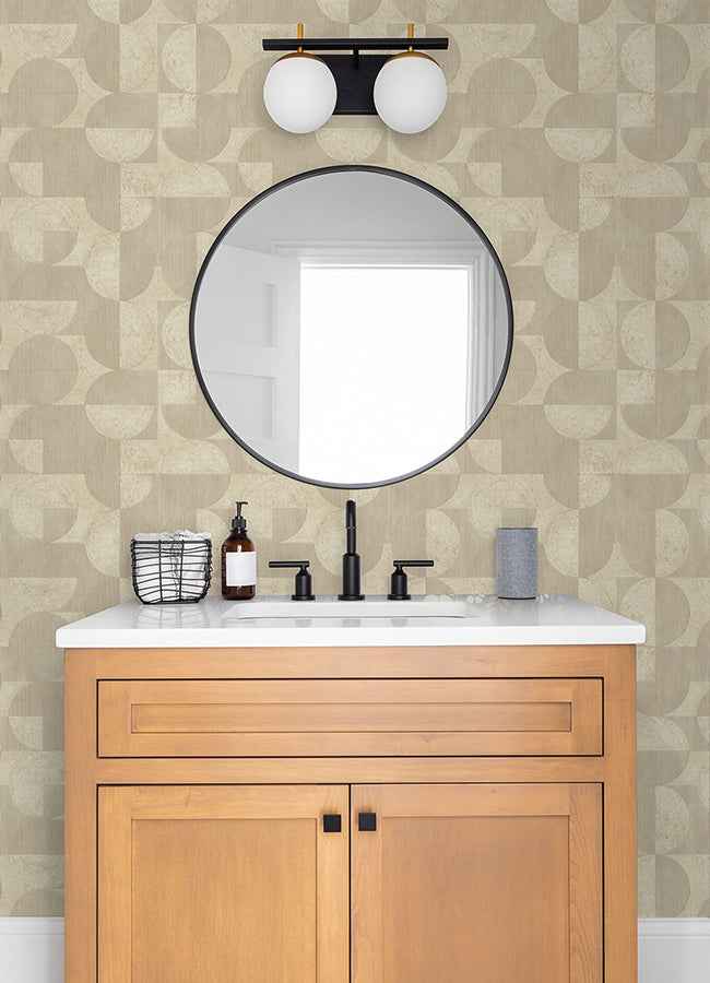 Barcelo Beige Circles Wallpaper - York Wallcoverings - 2980-521337 - York Wallcoverings Wallpaper