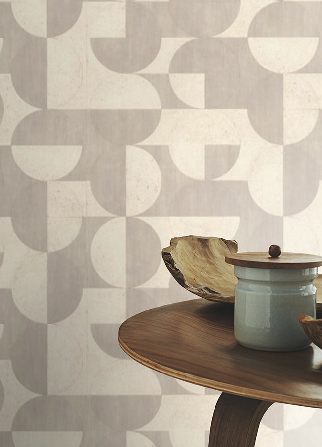 barcelo-beige-circles-wallpaper-york-wallcoverings-2980-521337 - York Wallcoverings Wallpaper