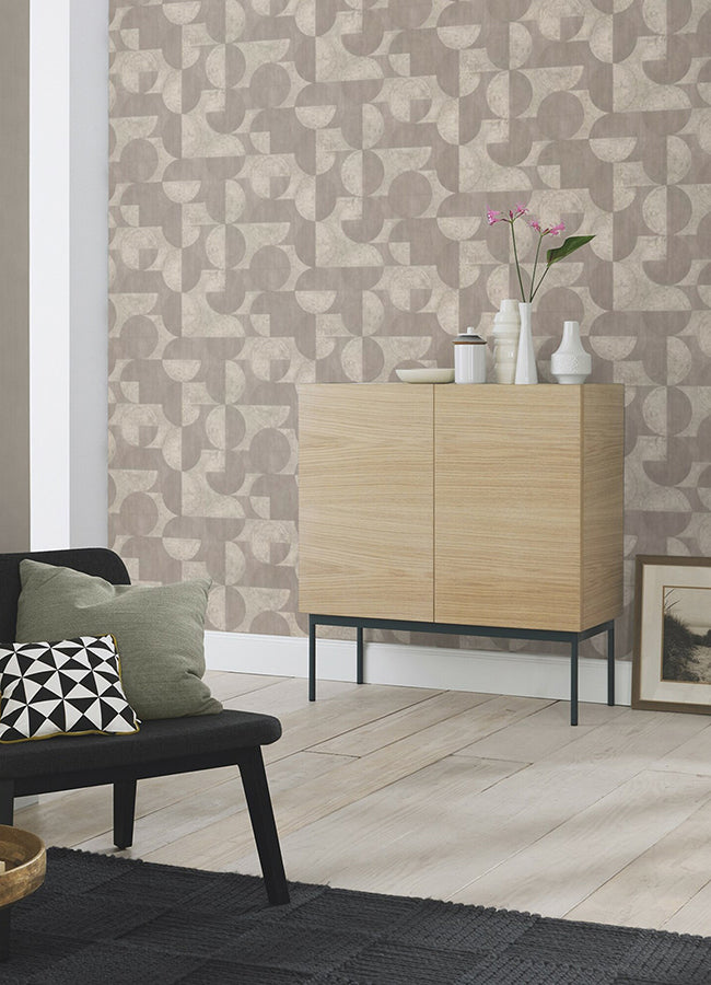 barcelo-grey-circles-wallpaper-york-wallcoverings-2980-521351 - York Wallcoverings Wallpaper