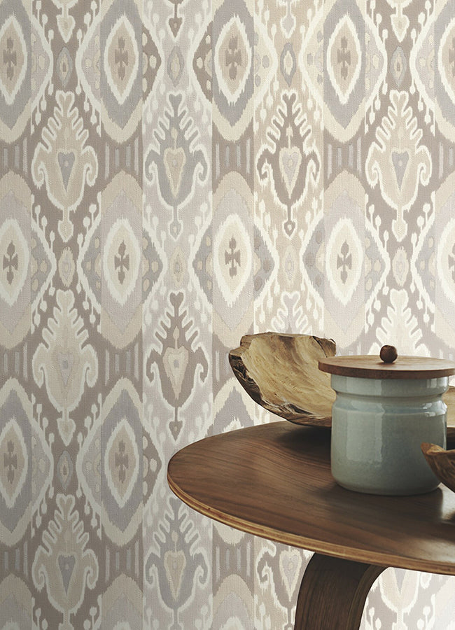 villon-light-grey-ikat-wallpaper-york-wallcoverings-2980-560558 - York Wallpaper Wallpaper