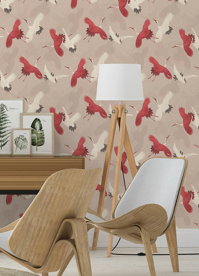kusama-neutral-crane-wallpaper-york-wallcoverings-2980-560657 - York Wallcoverings Wallpaper