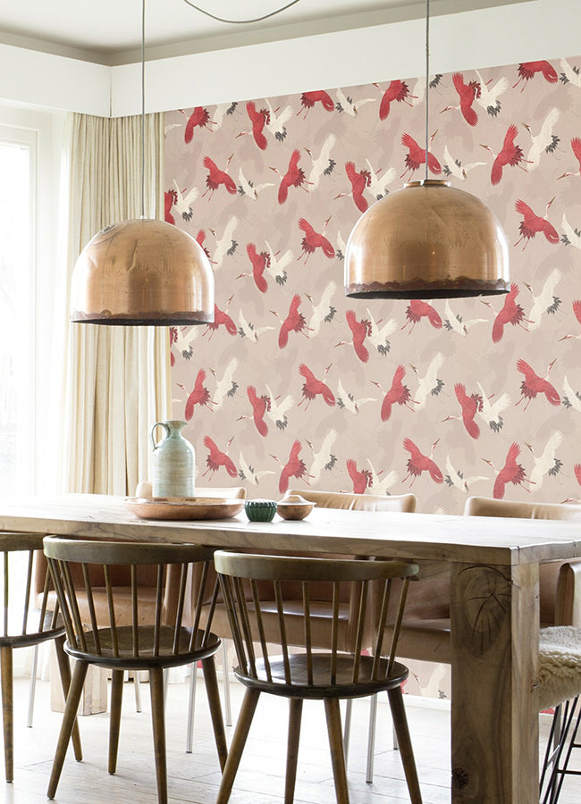 kusama-neutral-crane-wallpaper-york-wallcoverings-2980-560657 - York Wallcoverings Wallpaper