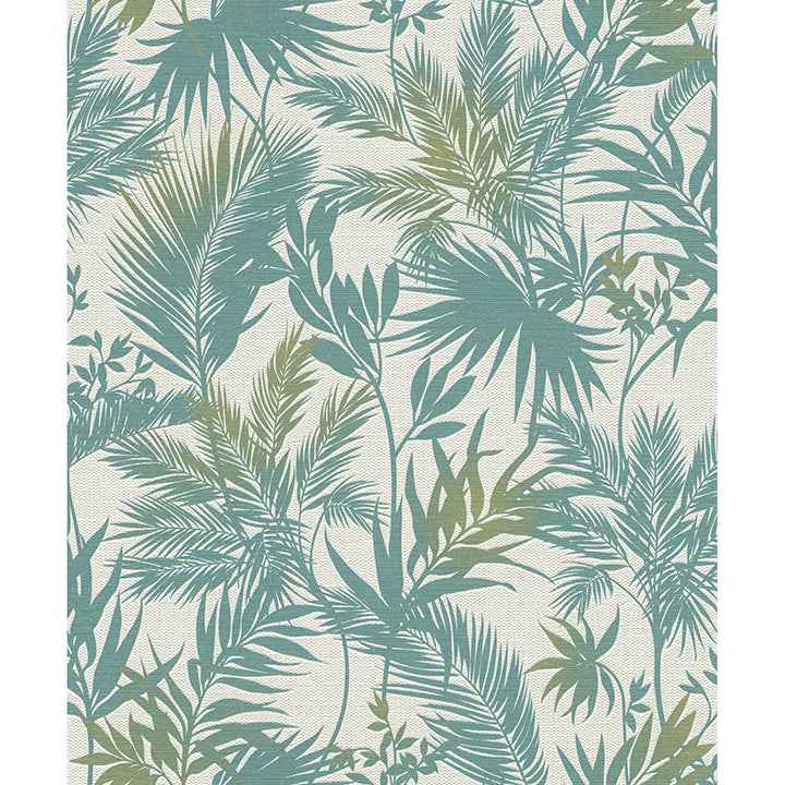 Saura Teal Frond Wallpaper - York Wallcoverings - 2980-704112 - York Wallcoverings Wallpaper