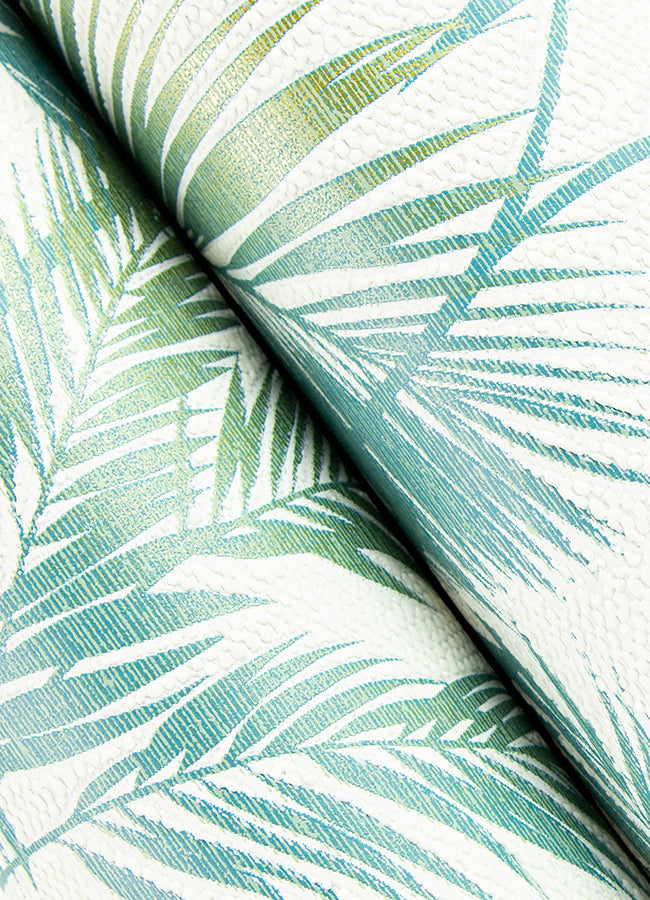 saura-teal-frond-wallpaper-york-wallcoverings-2980-704112 - York Wallpaper Wallpaper