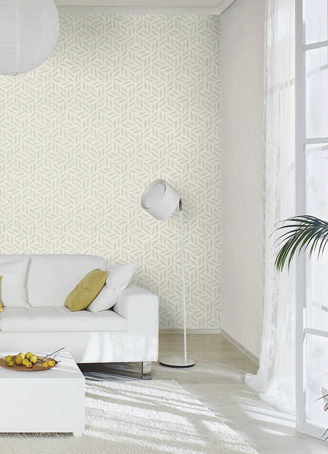 sagano-light-grey-leaf-wallpaper-york-wallcoverings-2980-704631 - York Wallcoverings Wallpaper