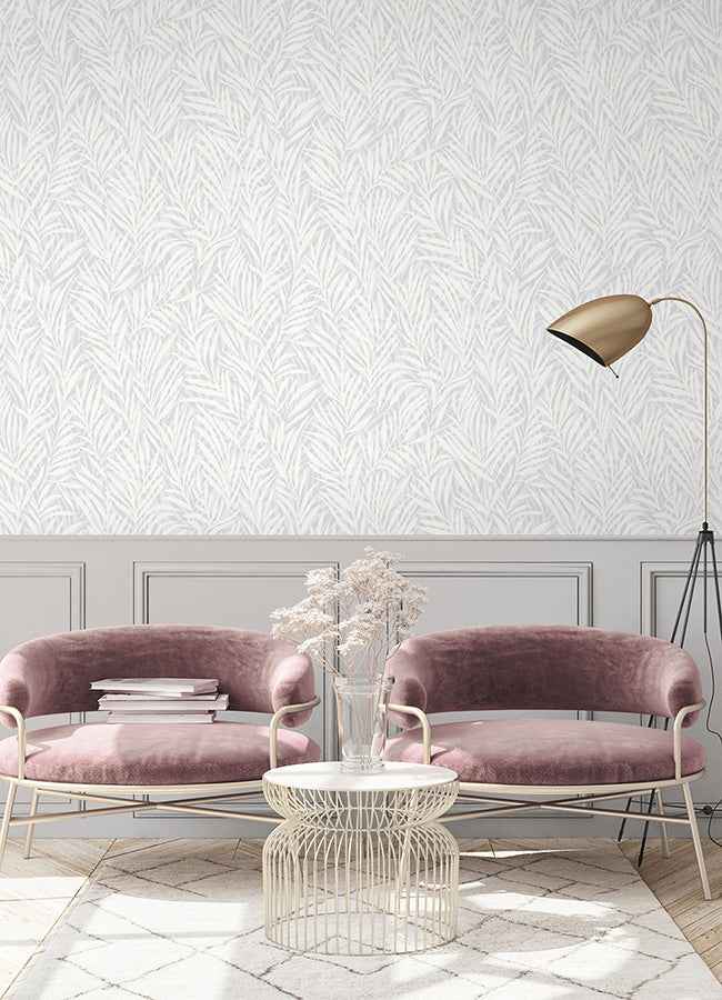 Holzer White Fern Wallpaper - York Wallcoverings - 2980-M52500 - York Wallcoverings Wallpaper