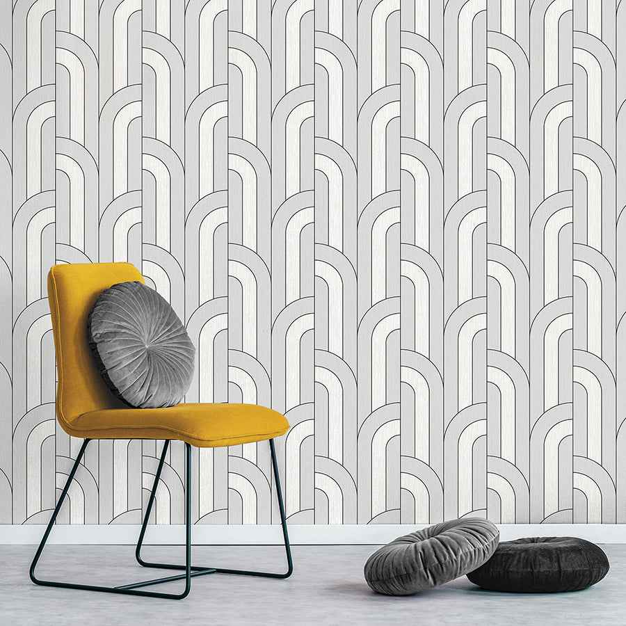 Ezra Platinum Arch Wallpaper - York Wallcoverings - FD42843 - York Wallcoverings Wallpaper