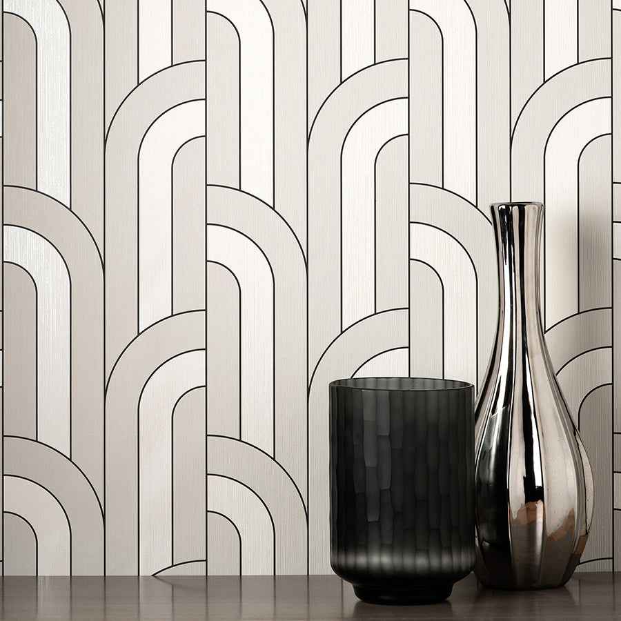 Ezra Platinum Arch Wallpaper - York Wallcoverings - FD42843 - York Wallcoverings Wallpaper