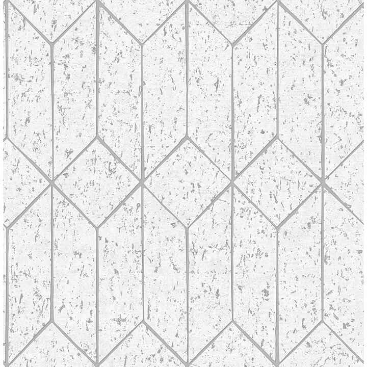Hayden White Concrete Trellis Wallpaper - York Wallcoverings - 4125-26700