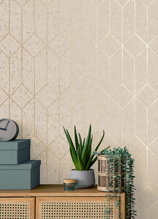 hayden-bone-concrete-trellis-wallpaper-york-wallcoverings-4125-26702 - York Wallcoverings Papel pintado