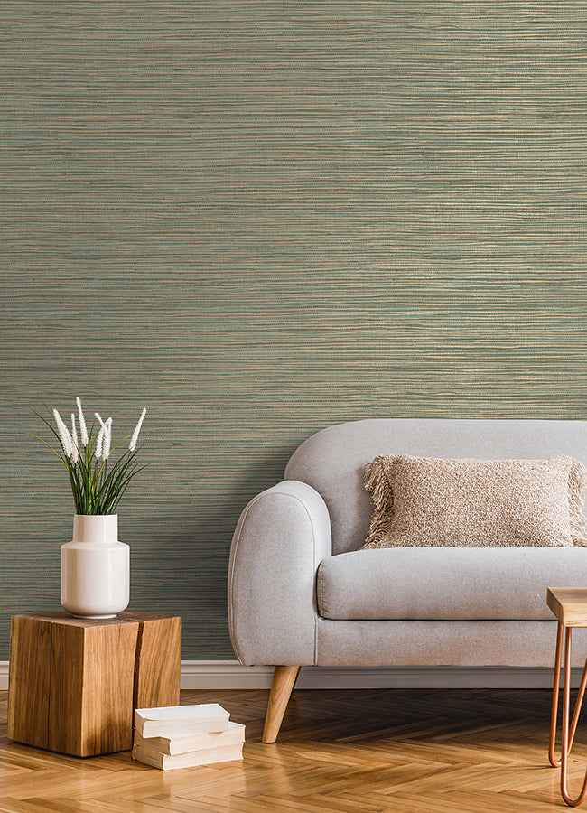 Alton Copper Faux Grasscloth Wallpaper - York Wallcoverings - 4125-26711 - York Wallcoverings Wallpaper