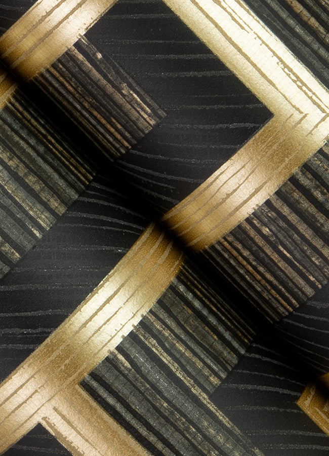 henley-black-geometric-grasscloth-wallpaper-york-wallcoverings-4125-26722 - York Wallcoverings Wallpaper