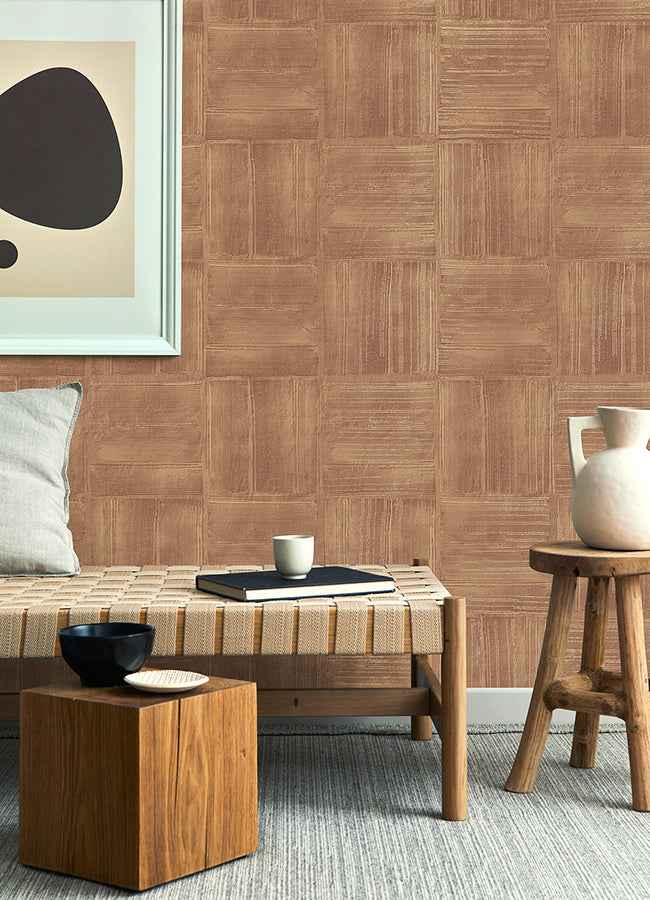 Jasper Rust Block Texture Wallpaper - York Wallcoverings - 4125-26736 - York Wallcoverings Wallpaper