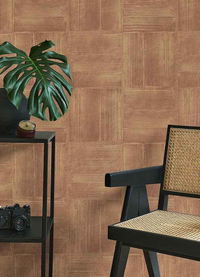 Jasper Rust Block Texture Wallpaper - York Wallcoverings - 4125-26736 - York Wallcoverings Wallpaper