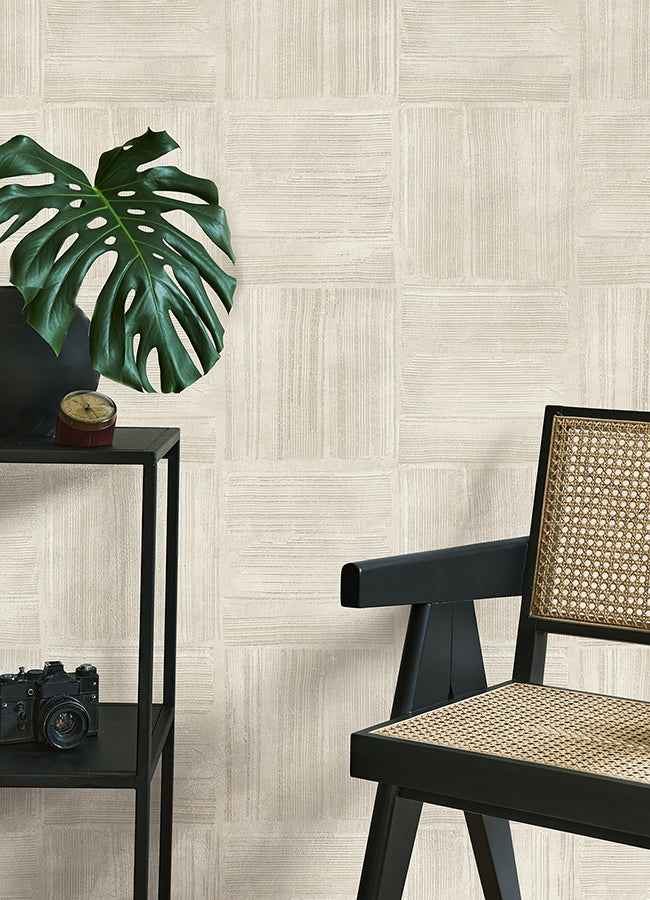 Jasper Ivory Block Texture Wallpaper - York Wallcoverings - 4125-26738 - York Wallcoverings Wallpaper